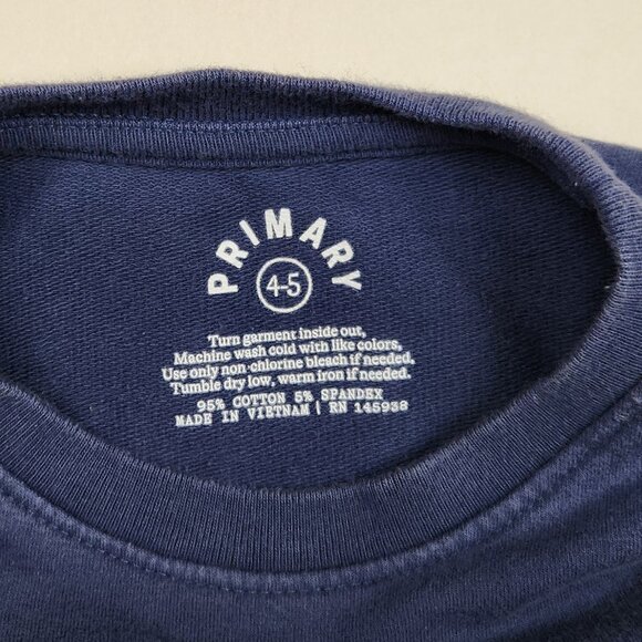 Primary Rainbow Stripe Crewneck Sweatshirt sz 4-5 play condition - Picture 6 of 7